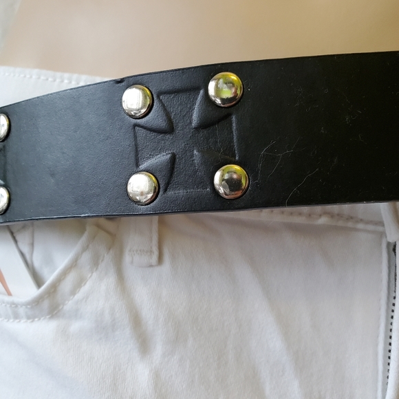 Bonded Leather Belt with Cross and Round Studs - Picture 8 of 8